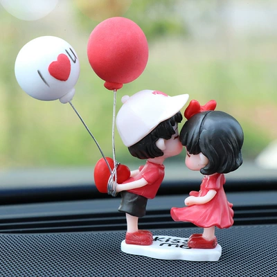 Cute Cartoon Personality Colorful Balloon Couple Car Ornaments Women's Light Luxury Car Interior Decoration