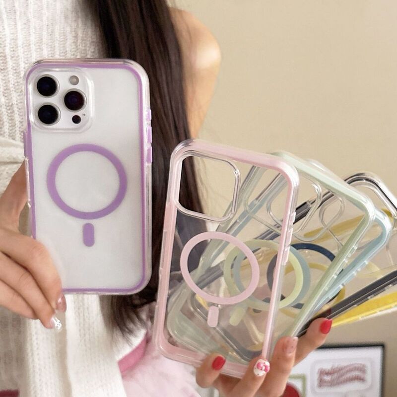 高透明度ツーインワン磁気 Apple 16 携帯電話ケースミニマリスト 14promax15iPhone13 透明男性と女性の新しいスタイル|undefined