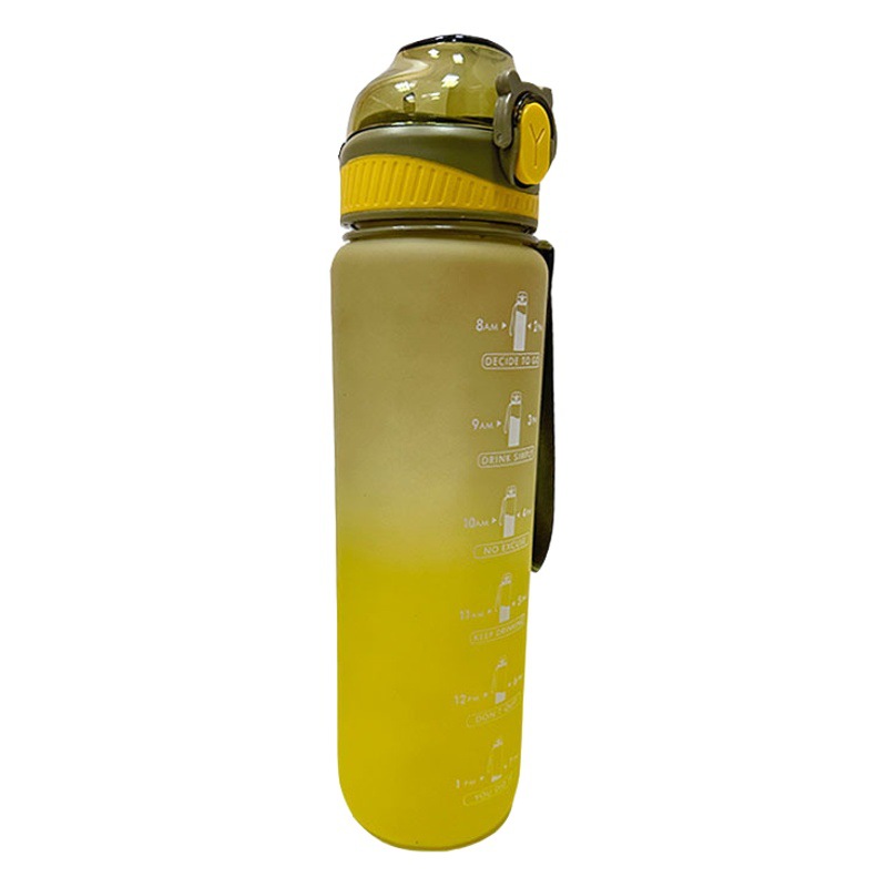 Gradiente de color deportes fitness paja de plástico taza de agua portátil cuerda rebote cubierta cerradura coche al aire libre botella de agua al por mayor