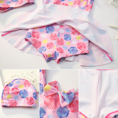 Children's swimsuit girls, small, medium and large children's one-piece skirt swimsuit, student baby quick-drying new swimsuit wholesale