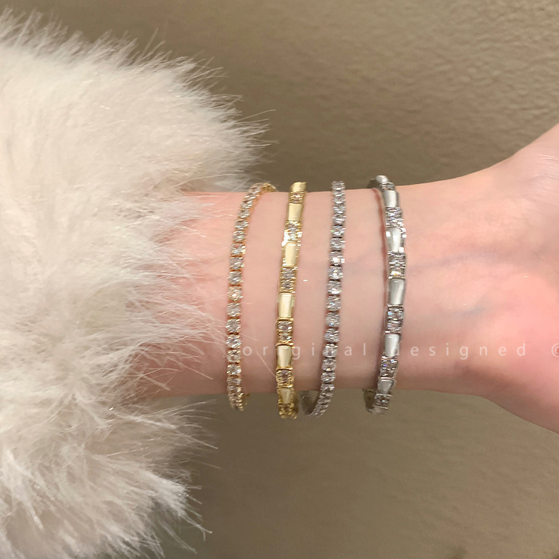 Open Bamboo Bracelet Women's 2024 Explosions Fashion Bracelet Autumn and Winter High-end Light Luxury Exquisite Jewelry