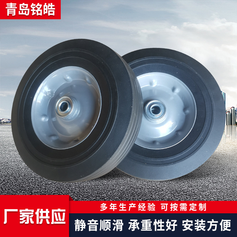 供应手推车脚轮 直纹灰塑铁轮辐胶粉轮 行李车轮工具车轮胎批发