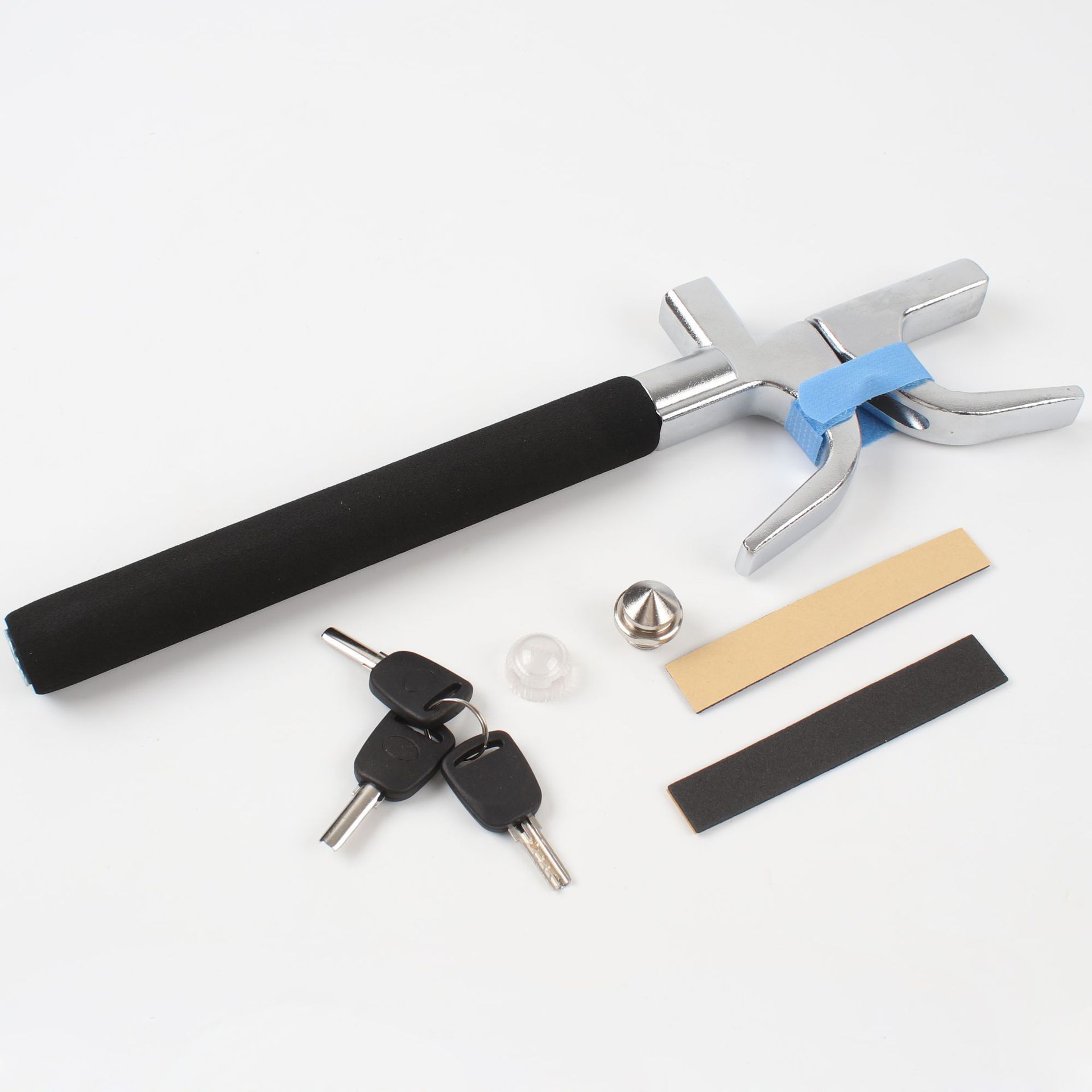 New Car Steering Wheel Lock, Multifunctional, Adjustable, Retractable, Safety Anti-Theft Lock, Thickened Window-Breaking Metal U-Shaped Lock