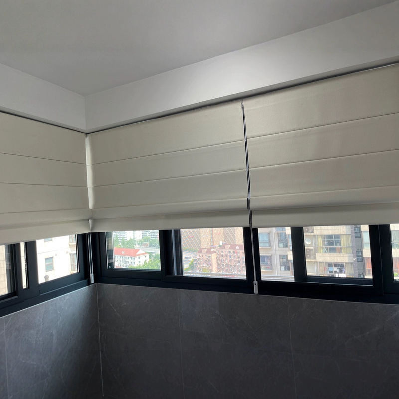 Internet Celebrity Blinds Foldableing Curtains Japanese-Style Roman Blinds Living Room Study Curtains Blackout Electric Adjustable Gauze Curtains Mute