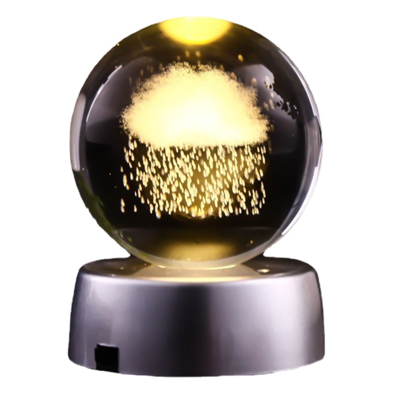 80 bola de cristal interior bola tallada bola de cristal Sol Galaxy artesanías decoración láser talla interior tallada Luna