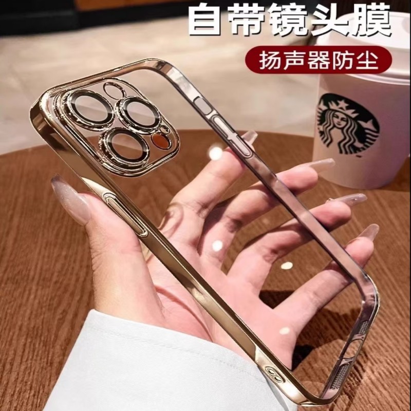 Funda Protectora para iPhone 17 Pro Max con Lente Electrochapada, Transparente, Suave, Anti-Huellas, Compatible con Apple 15