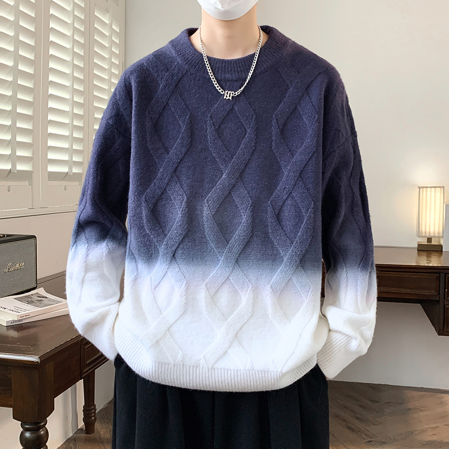 家------秋冬新款时尚潮流圆领毛衣男-群文件第波