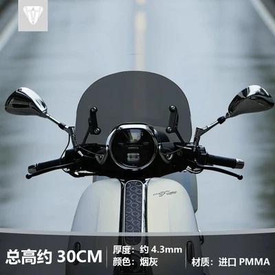 NWF150 front windshield F150pro: Motorcycle front windshield - height-30cm-smoke-gray