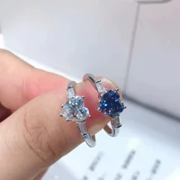 Yiwangda AliExpress Трансграничная независимая станция Классический сапфир Love Mo Sang бриллиантовое кольцо