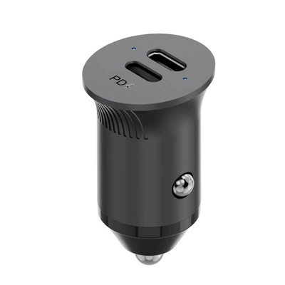 Car Cigarette Lighter Pd60W Super Fast Charging Dual Type-C Port Flash Charging Suitable for Huawei, Apple, and Android Phones (Mobil şarj cihazları) - gray-dual-port-type-c-60w-super-fast-charge