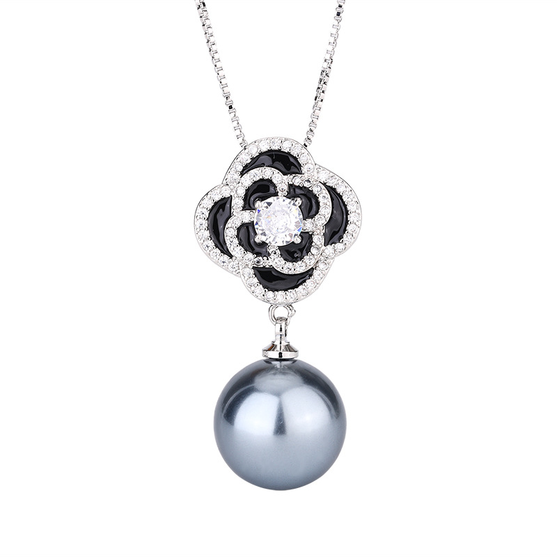 2024 nuevo estilo Zhuang Shengsheng joyería fondo de cobre chapado en oro con incrustaciones de perlas temperamento camelia traje femenino 16-14mm