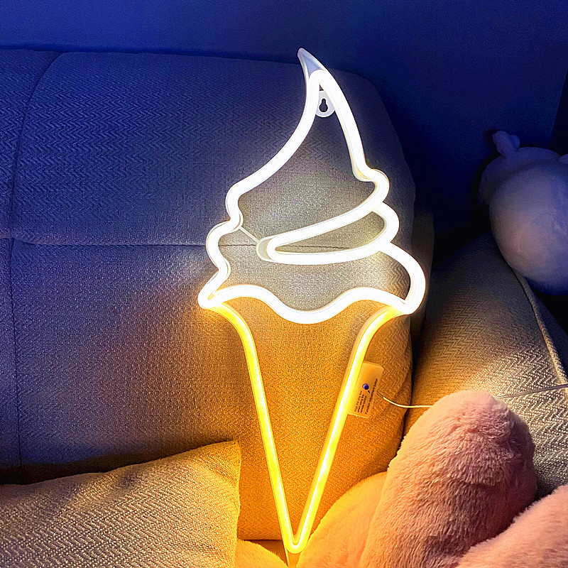 New Cross-border E-commerce Neon Ice Cream Christmas Birthday Decoration LED Shaped Light Room Atmosphere