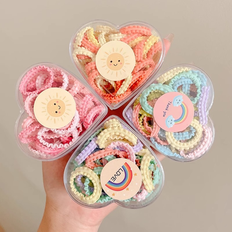 Alta cuerda de pelo de cola de caballo elástica tocado de los niños la banda de goma del lazo del pelo de la niña no duele la cubierta de cuero de la banda del pelo de la cuerda del pelo de la niña