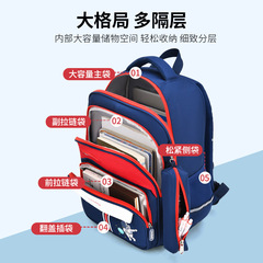 新款英倫兒童小學生書包 1-3-6年級護脊減負輕便防潑水雙肩包批發