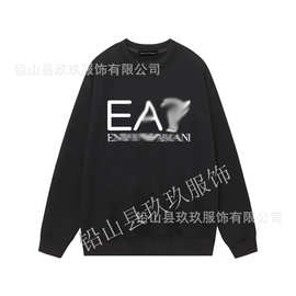 跨境春秋季欧美纯棉圆领卫衣 三标齐字母印花  男女宽松卫衣高街