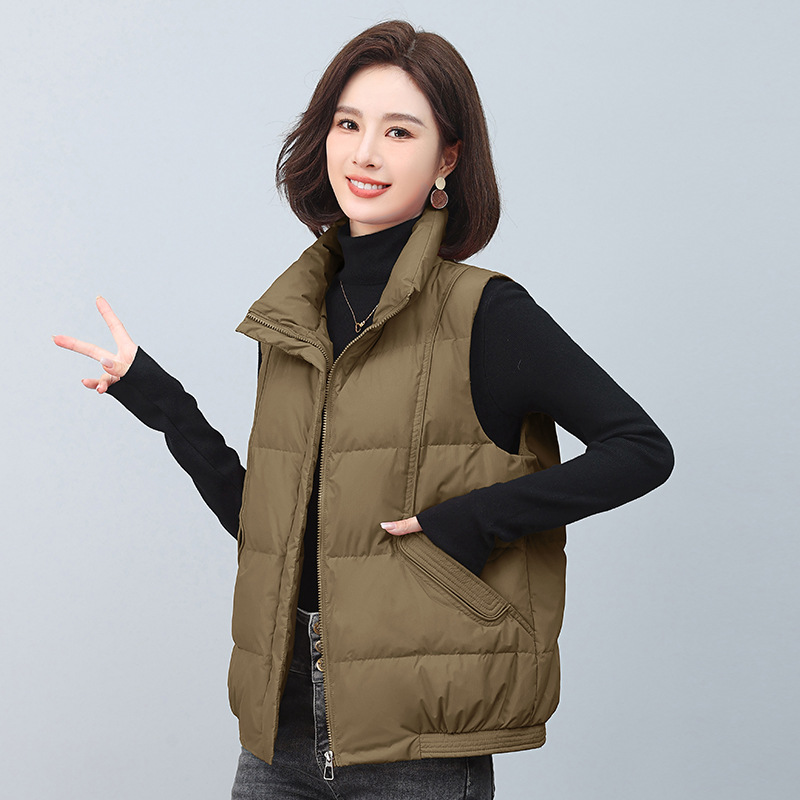 Leisure oversized loose down vest versatile white duck down down vest 2023 winter new women's thickened tank top