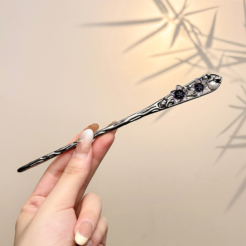 古风新中式发簪女高级感花朵木簪日常通勤国风盘发器簪子汉服头饰|undefined