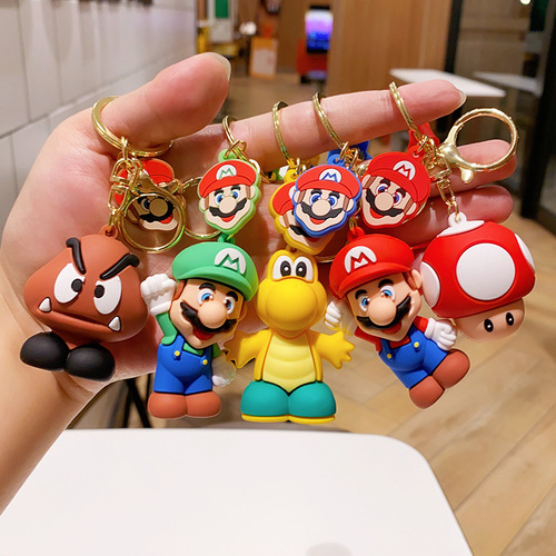 New creative Super Mario doll keychain cute doll backpack pendant buckle exquisite gift keychain
