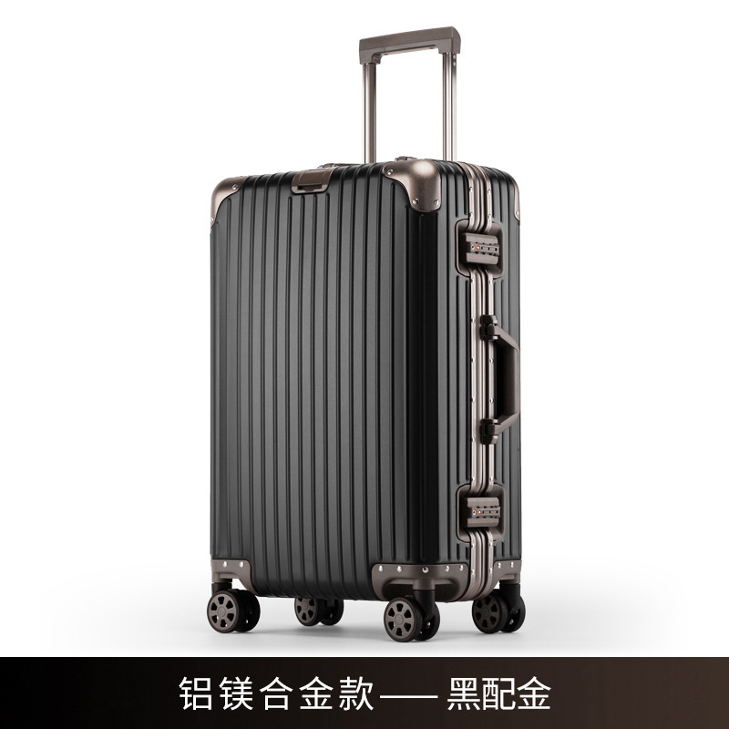 Maleta trolley de aleación de aluminio y magnesio, maleta de 24 pulgadas, maleta de negocios, maleta con contraseña de metal, maleta de embarque de 20 pulgadas