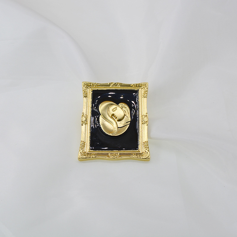 Retro Picture Frame Oil Painting Brooch display picture 6