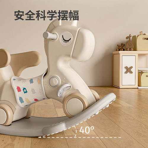 Baby Rocking Horse Kids Rocking Horse Toy Rocking Horse Scooter Combo Infant Rocking Car Home Use Anti-Fall