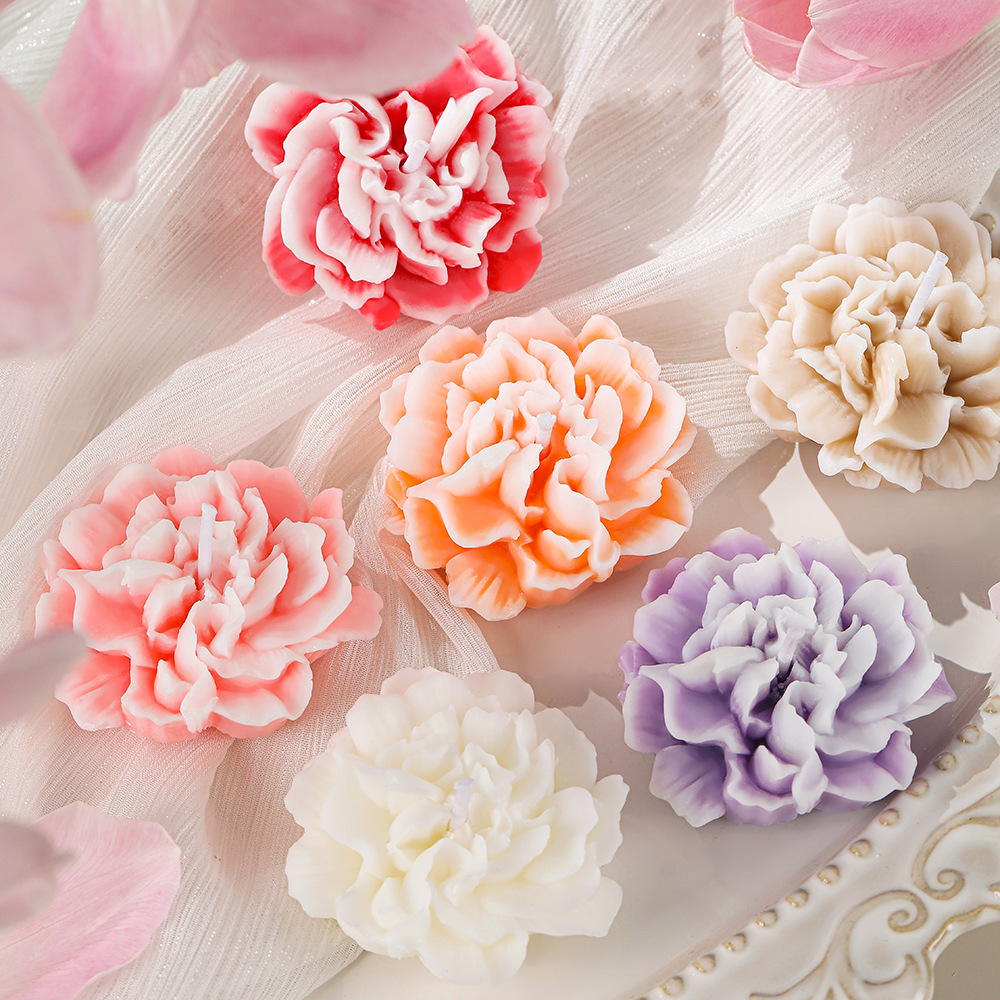 Día de la Madre regalos flor de claveles hechos a mano vela de fragancia día de San Valentín chicas regalos de mano flores vela fragancia