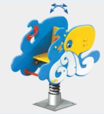 Caballo de Troya al aire libre caballo mecedora para niños individuales y dobles primavera de dibujos animados sacudiendo Yaole instalaciones de entretenimiento Balancín comunitario multifuncional