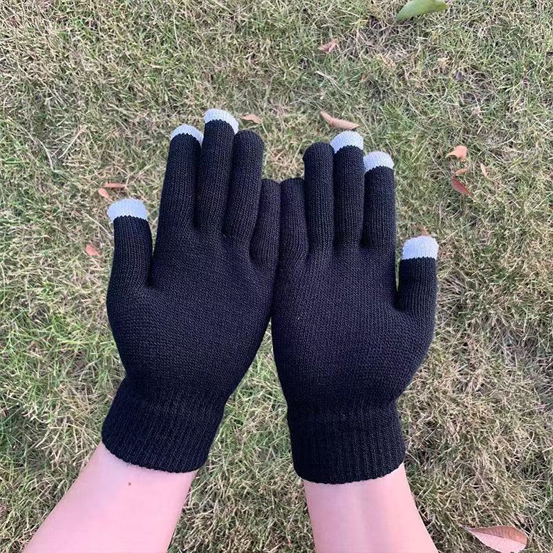 Black knitted gloves, halloween