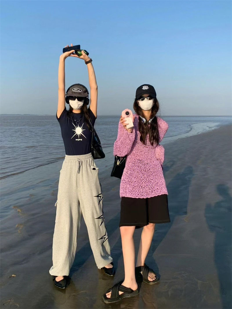 Title 13, Kadın Yıldız İşlemeli Geniş Paça Pantolon, şık ...