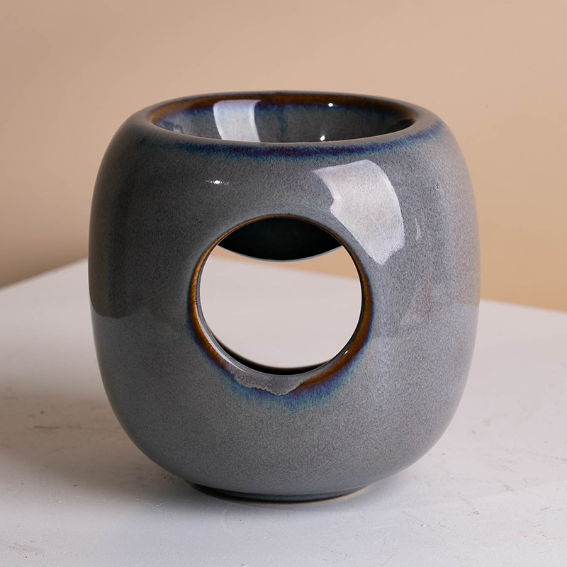 Muestras personalizadas quemador de velas lámpara de té horno redondo esmaltado estilo japonés retro hacer viejos adornos de regalo creativos incensarios