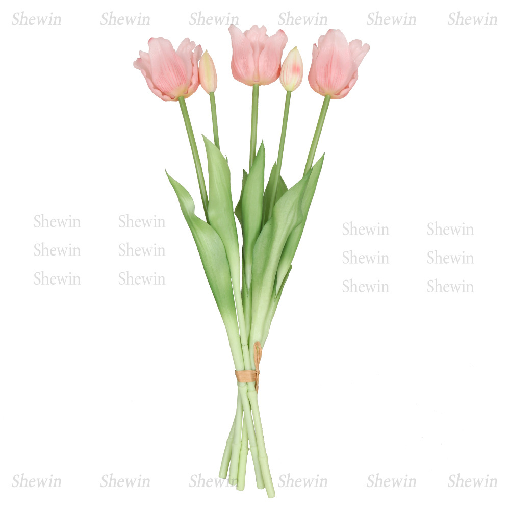 Flor de tulipanes Gloren suave PE silicona suave humectante sensación de 5 flores falsas de tulipanes de comercio exterior encontrar fábrica