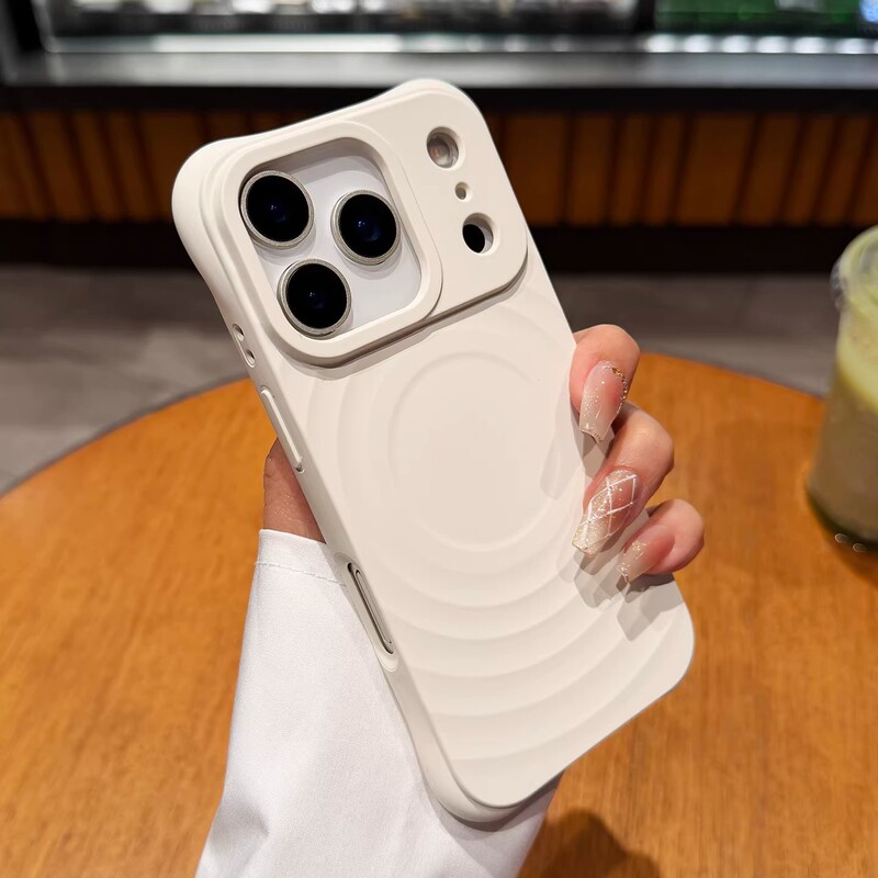 Suitable for Apple 17 All-Inclusive Phone Case, New Silicone iPhone 16 Pro Wave Magnetic Suction 17 Air Simple in Style