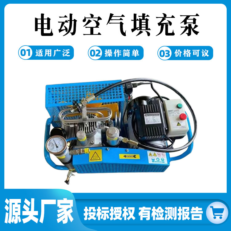 三相电动机空气呼吸器消防救援高压充气泵正压式移动充填泵