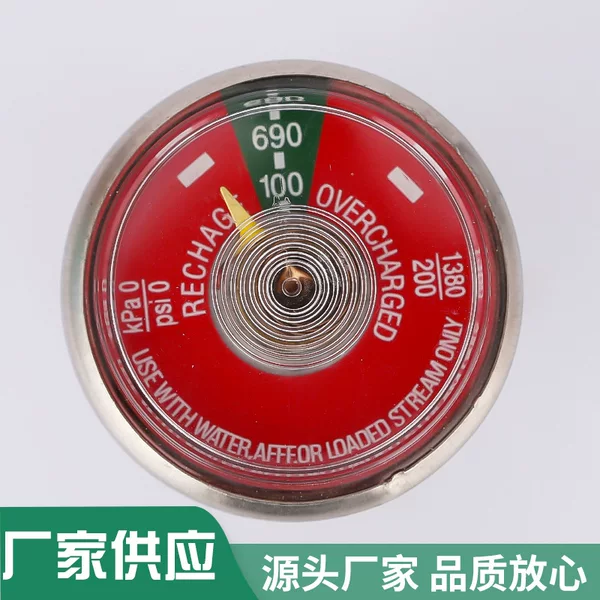Dry Ice Fire Extinguisher Spring Pressure Gauge Stainless Steel Fire Equipment Accessories Indicator Gauge Digital Pointer Gauge Manufacturer