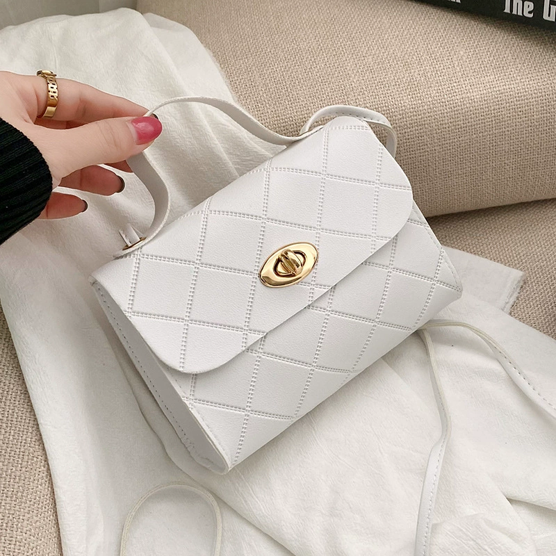 Одно плечо стеганная сумка‑handbag, модный ручной кроссбоди, лёгкая 0,082 кг, с поворотной застёжкой