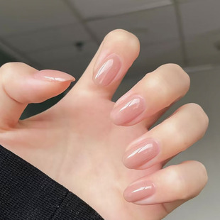 Sub-code nail piece solid color nude flash white wearing nail removable wearing nail patch wholesale