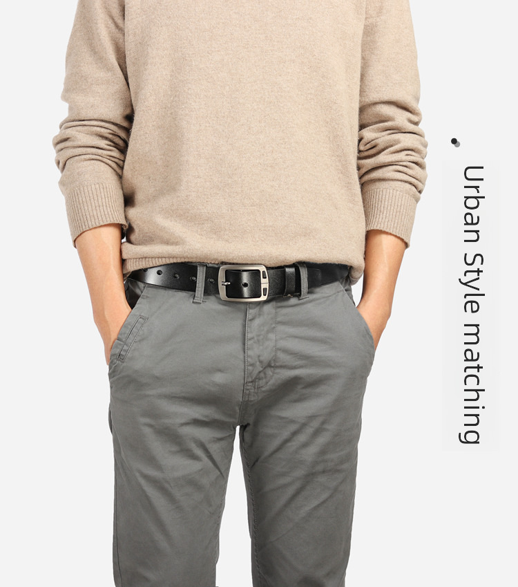 Produttori popolari all'ingrosso cintura da uomo in pelle di vacchetta con fibbia ad ardiglione a due strati cintura da uomo retrò versatile da lavoro_voghion.com