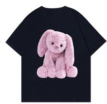 230g新疆棉短袖T恤女夏設計感小眾小熊印花純棉寬松圓領潮牌上衣