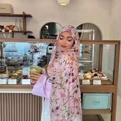 跨境水彩系列头巾印花女士波西米亚风时尚水彩画纹路印花涤棉围巾