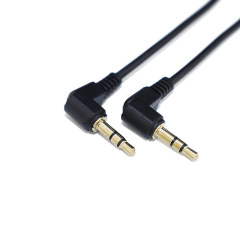3.5mm Stereo Bend Head AUX Cable Car Audio Connection Cable PU Spring Cable Audio Cable Massage Gun Cable
