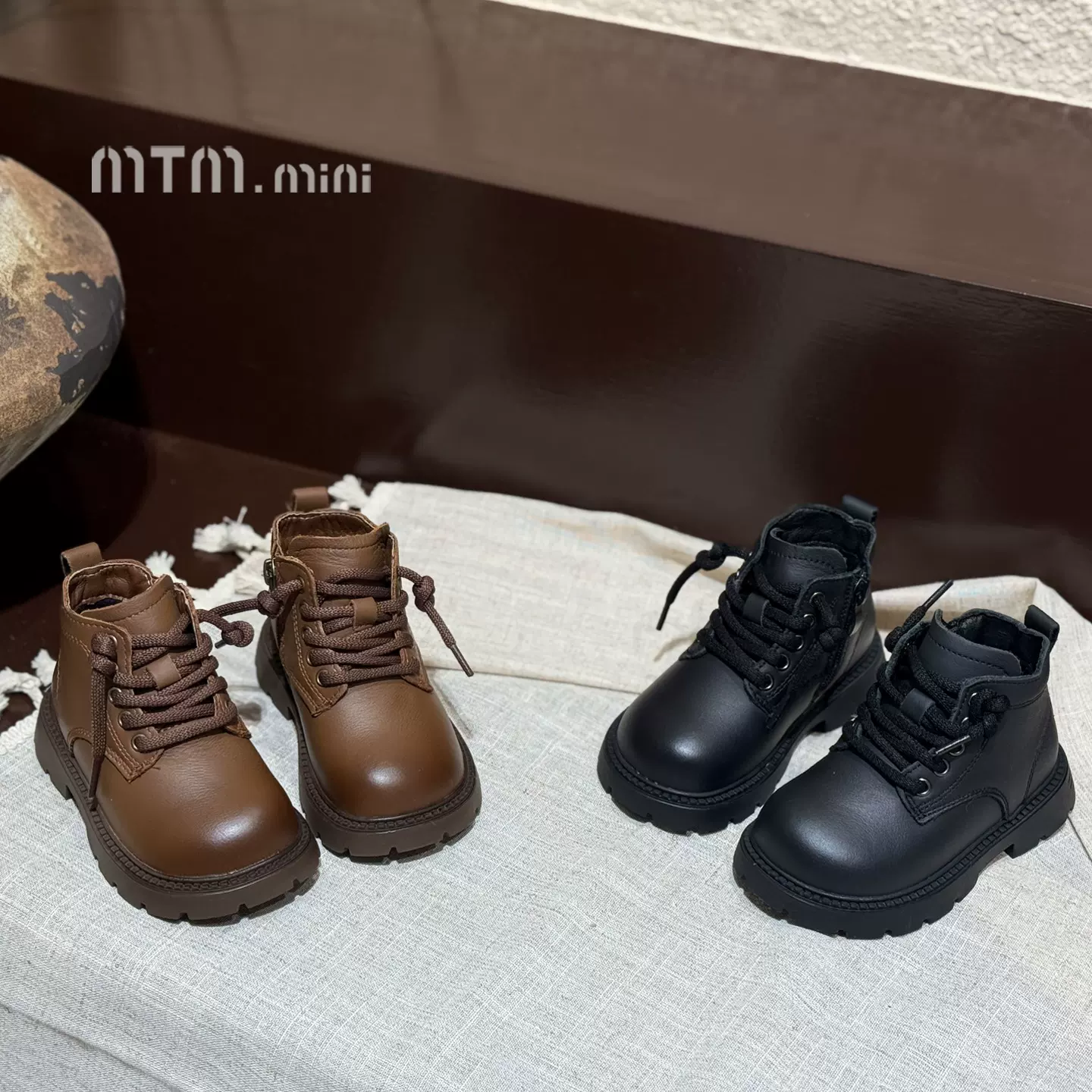 儿童加绒马丁靴冬季新款女童鞋子中大童二棉保暖短靴男童小皮靴子