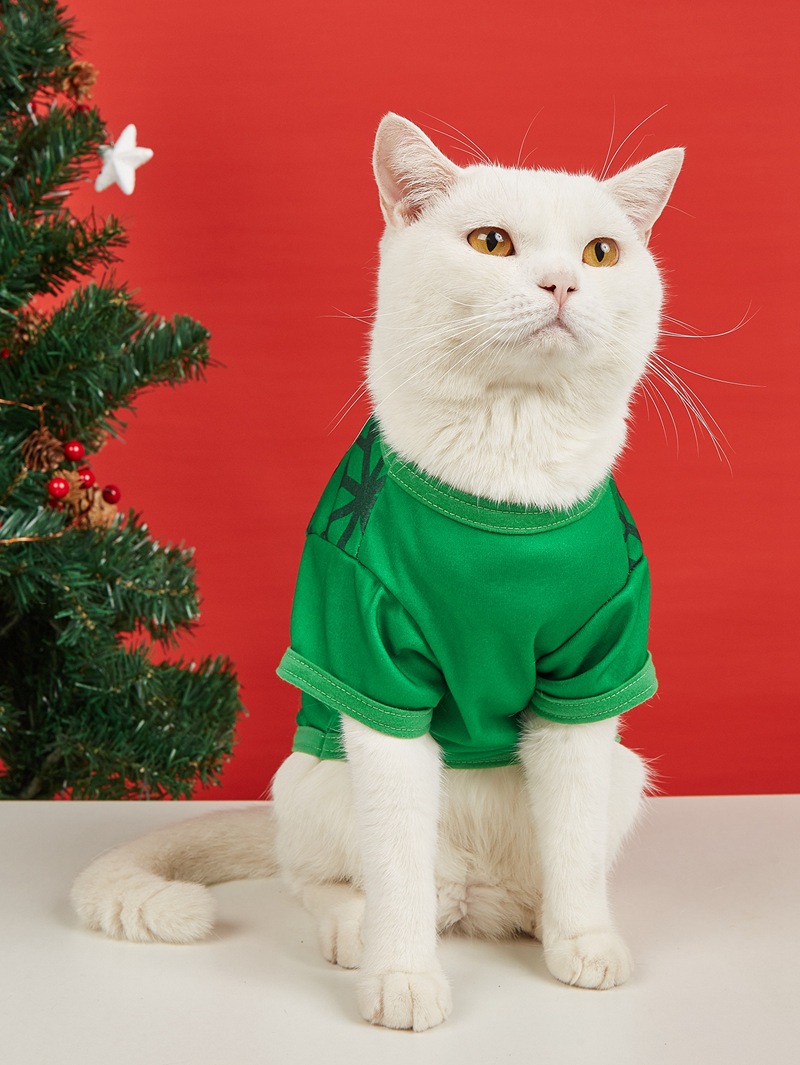 Süß Polyester Weihnachten Schneeflocke Kleidung Für Haustiere display picture 3