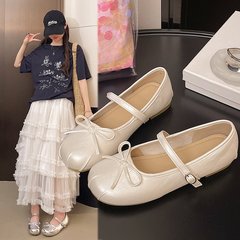 シープスキンバージョン!シングルシューズ 3 センチメートル高さバージョン浅い口メリージェーンシューズ女性のフレンチバレエシューズ 2025 新しいスタイル