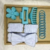 Blue headband, hairgrip, set, 16 pieces