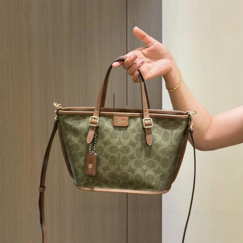 New taxi21 mini shopping bag, retro-style tote bag, classic monogram pattern, shoulder bag, crossbody bag, women's handbag