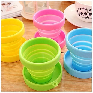 Food Grade Silicone Folding Water Cup Candy Color Water Cup High Temperature Resistant Platinum Silicone Folding Cup Outdoor Portable