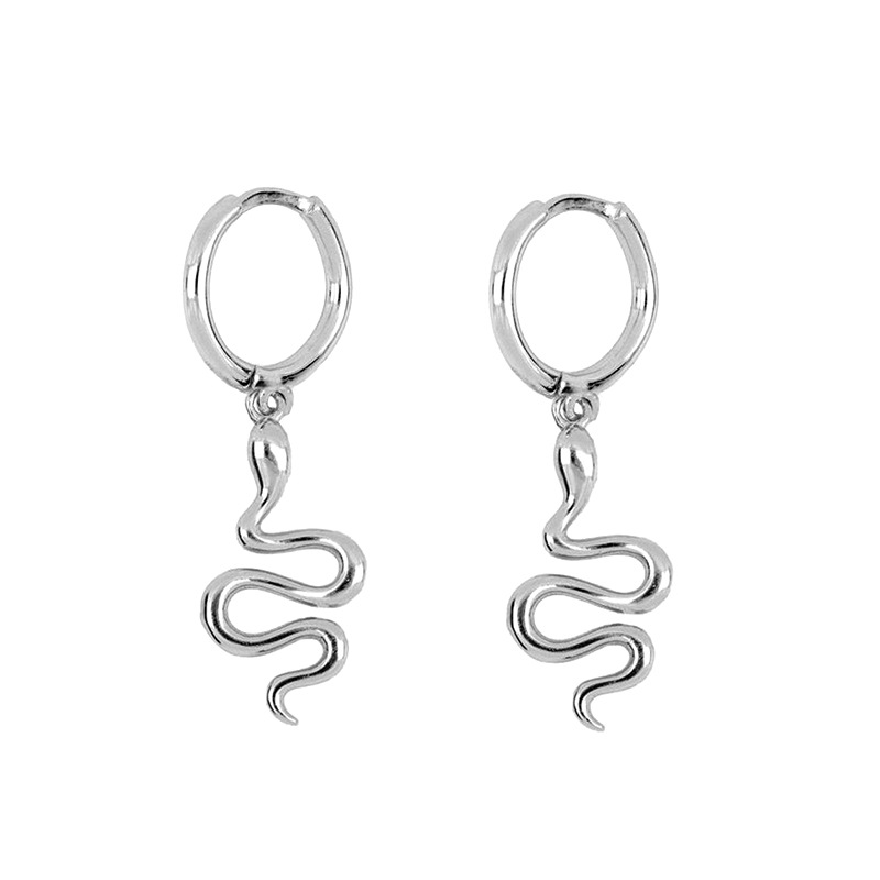 Boucle D&#39;oreille En Forme De Serpent Animal Aiguille Argent S925 display picture 3