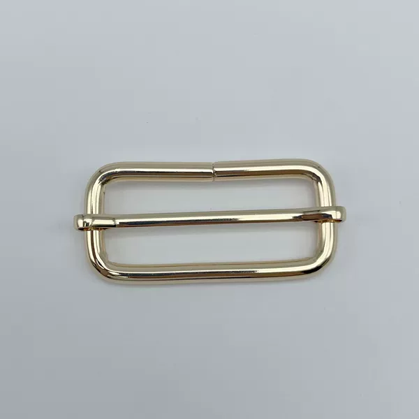 Two-inch square buckle with cored light gold color