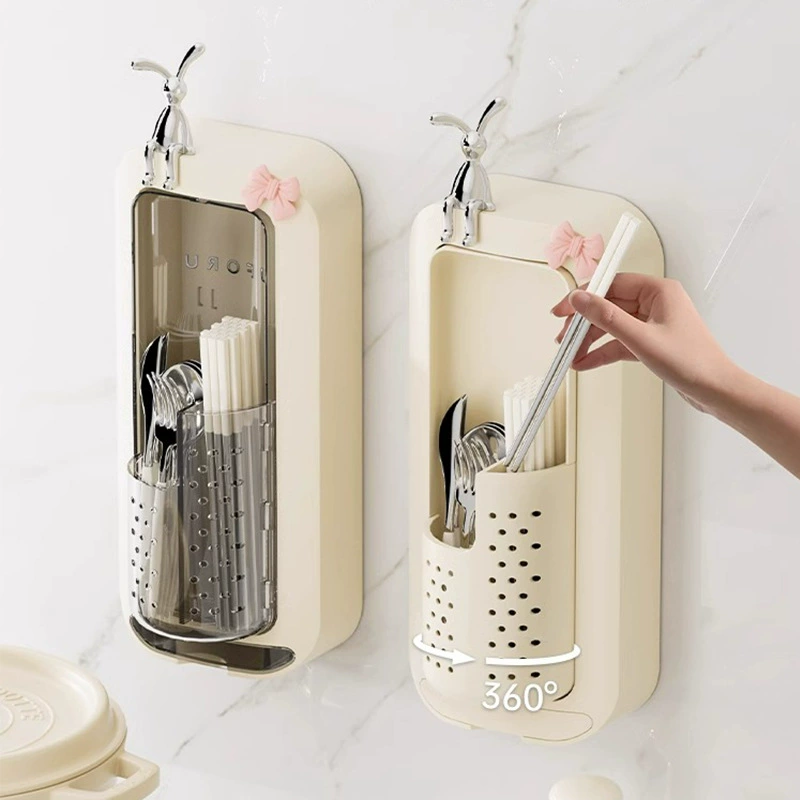 2025 новый стиль палочки для еды, слитный вращающийся настенный кухонный палочки для еды ложка, коробка для хранения настенная посуда