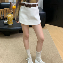 初禾 2025秋季复古学院风百搭辣妹风短裙A字格纹高腰包臀半身裙
